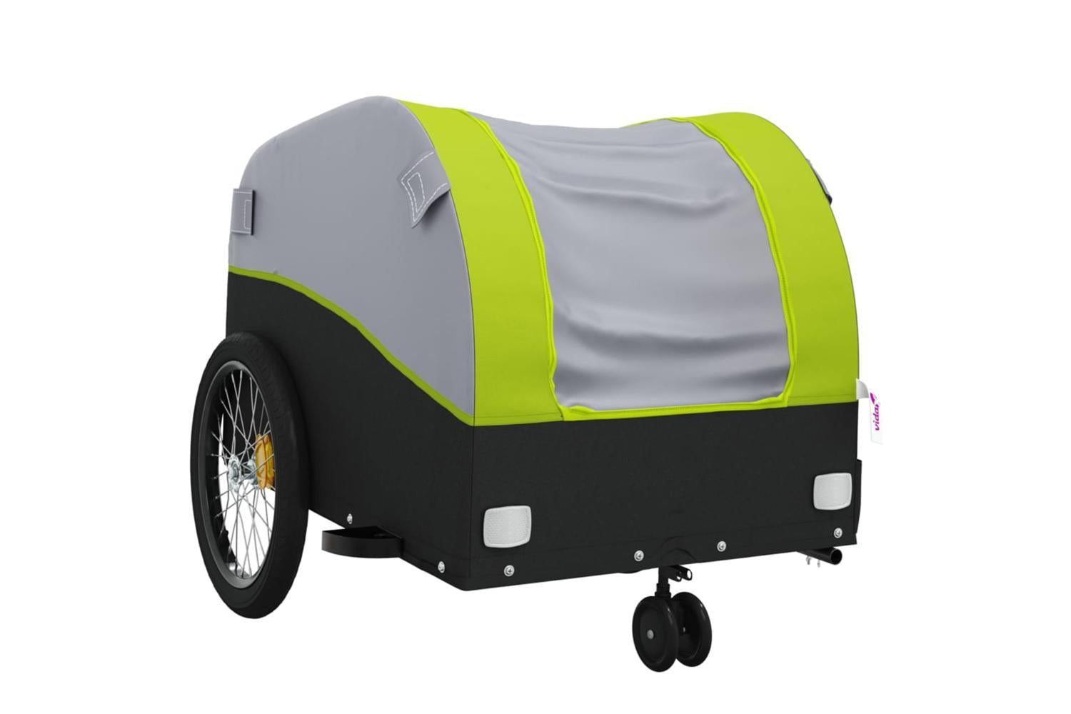 Vidaxl Bike Trailer Black And Green 30 Kg Iron-4