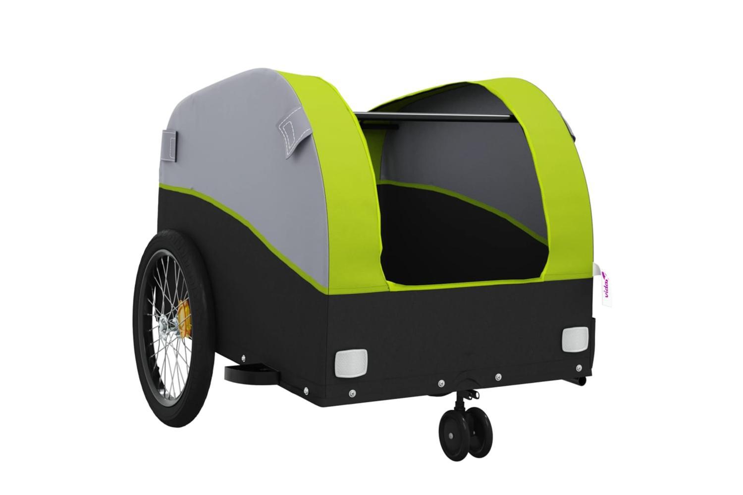 Vidaxl Bike Trailer Black And Green 30 Kg Iron-5