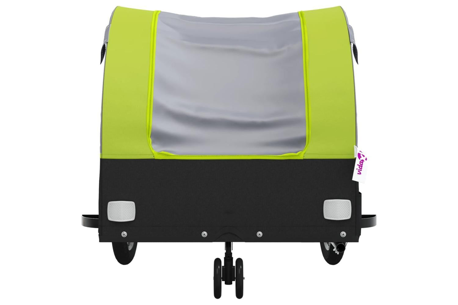 Vidaxl Bike Trailer Black And Green 30 Kg Iron-6