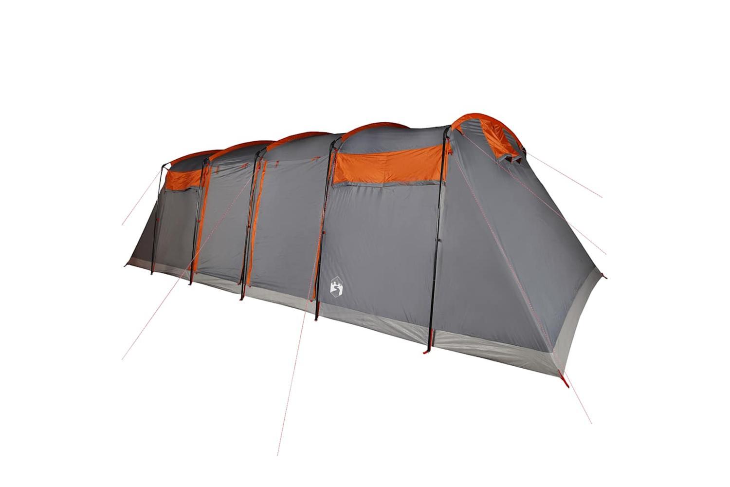 Vidaxl Family Tent Tunnel 10-person Grey And Orange Waterproof-5
