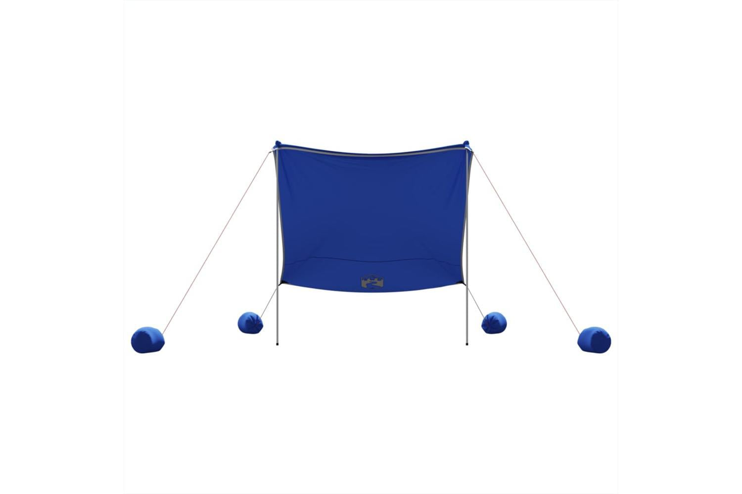 Vidaxl Beach Canopy With Sand Anchors Blue 214x236 Cm-4