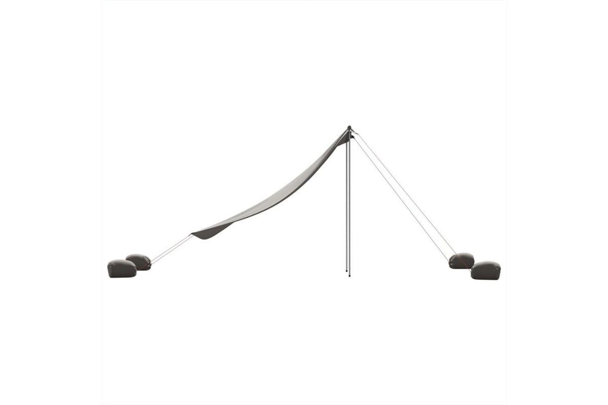 Vidaxl Beach Canopy With Sand Anchors Grey 214x236 Cm-5
