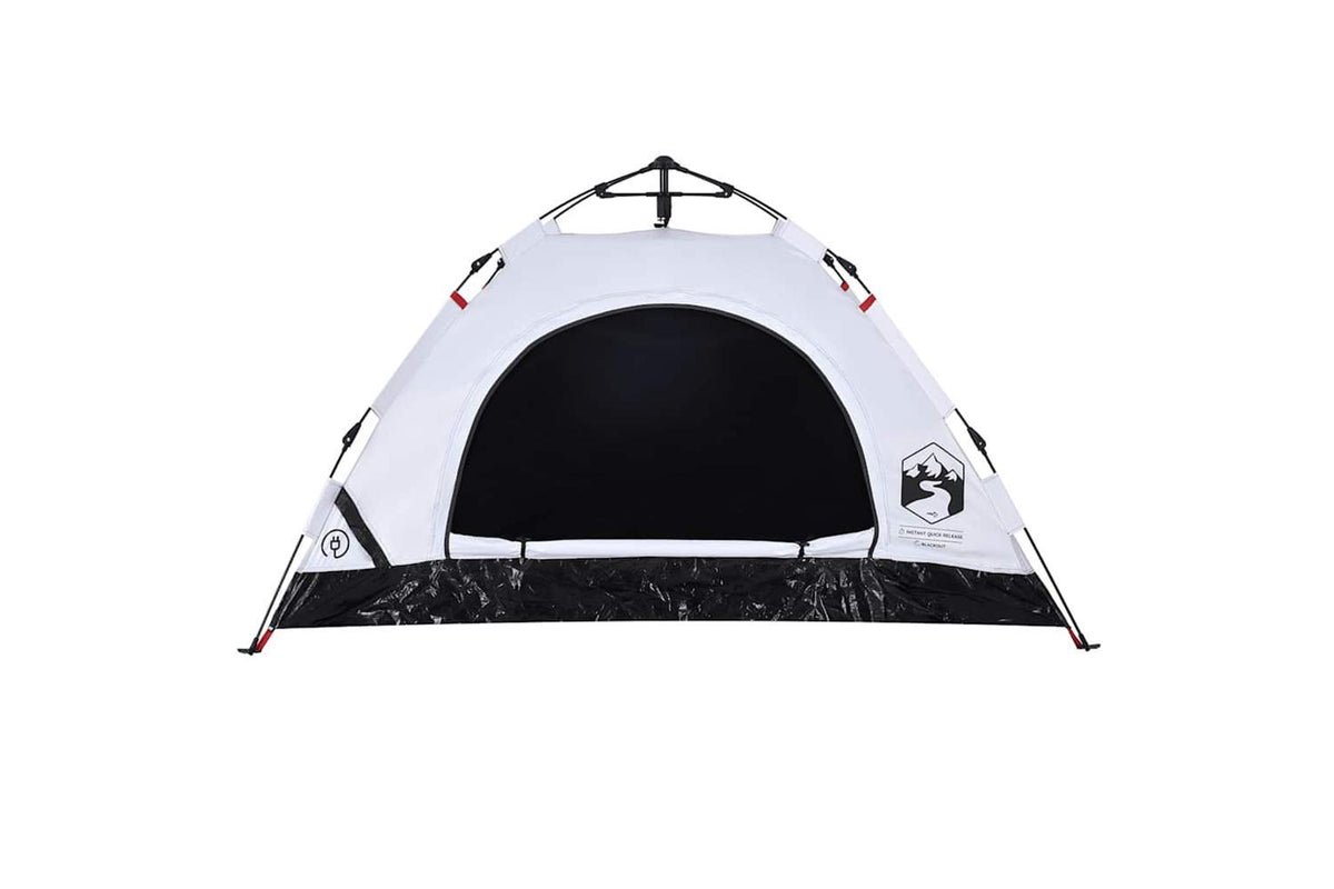 Vidaxl Camping Tent 2-person White Blackout Fabric Quick Release-6