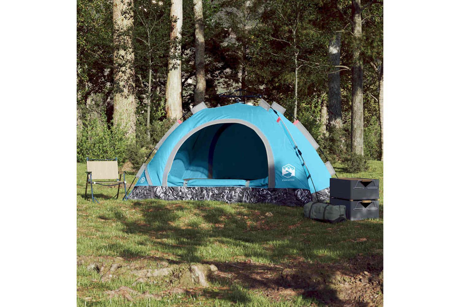 Vidaxl Camping Tent 3-person Blue Quick Release-3