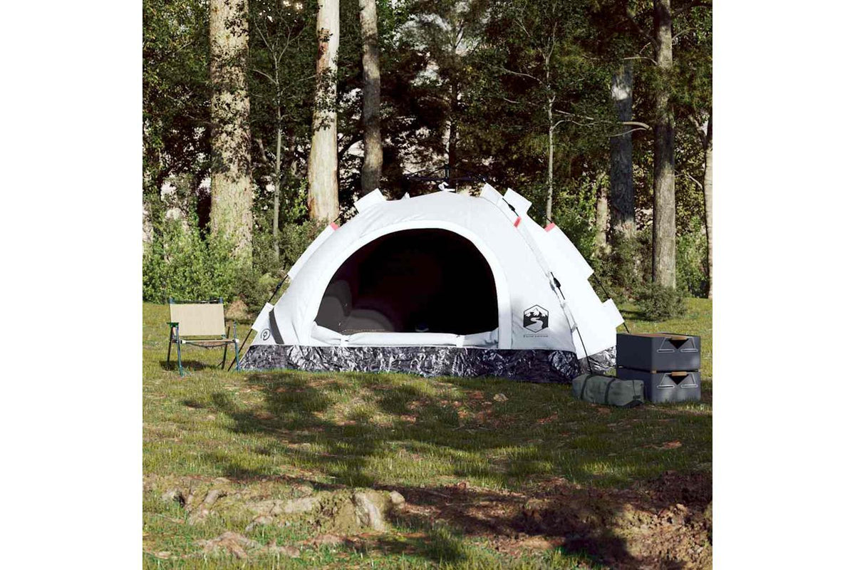 Vidaxl Camping Tent 4-person White Blackout Fabric Quick Release-3