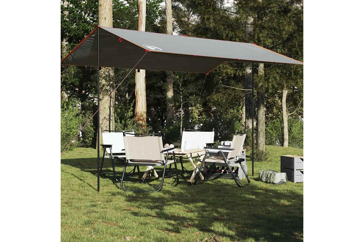 Vidaxl Camping Tarp Grey And Orange 400x294 Cm Waterproof-3