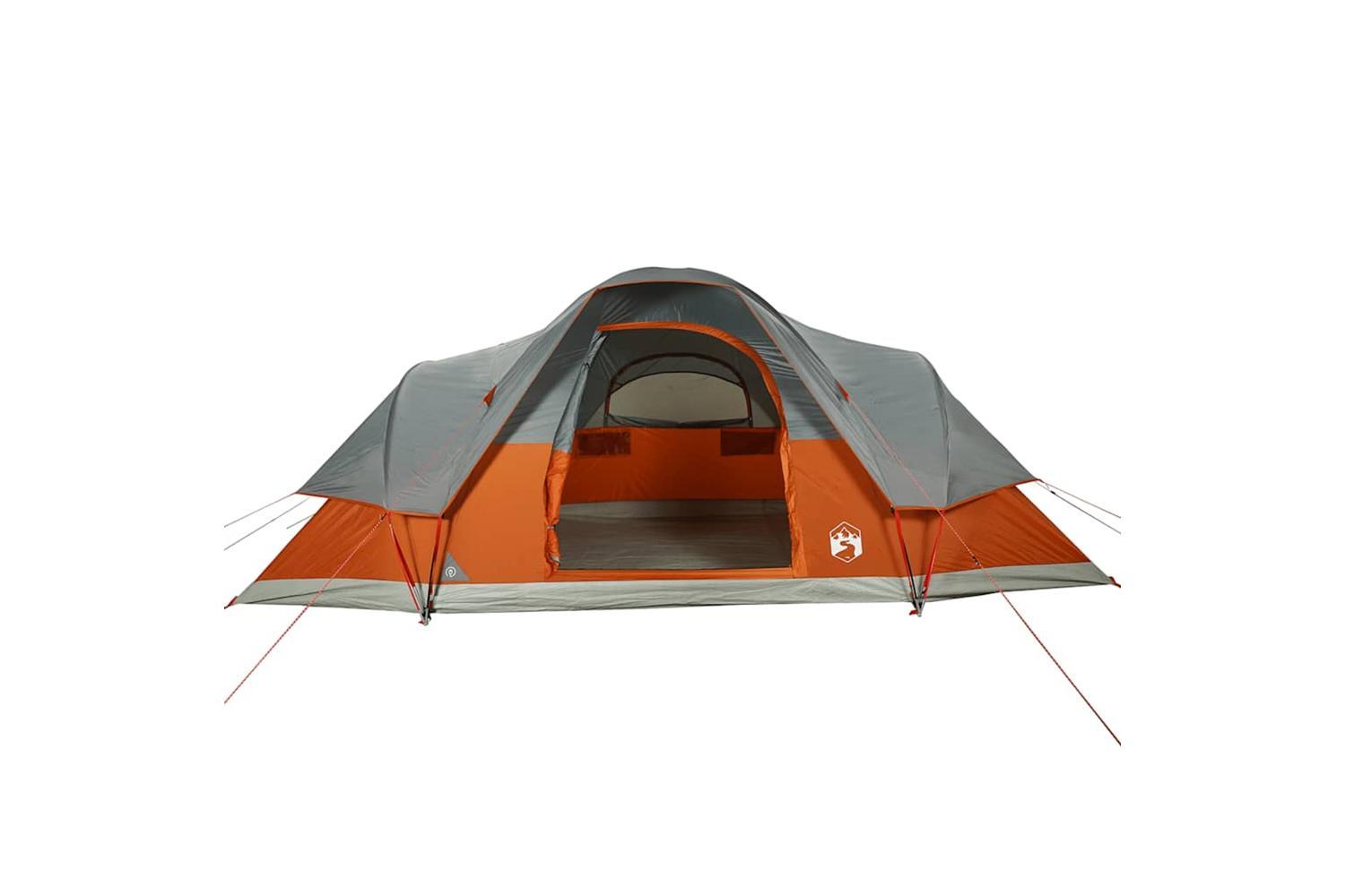 Vidaxl Family Tent Dome 9-person Orange Waterproof-7