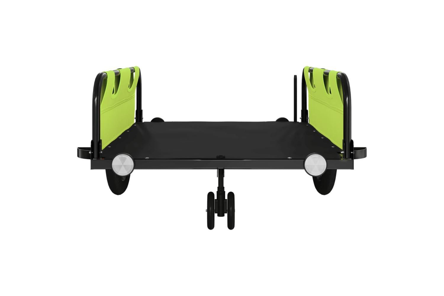 Vidaxl Bike Trailer Green And Black Oxford Fabric And Iron-5
