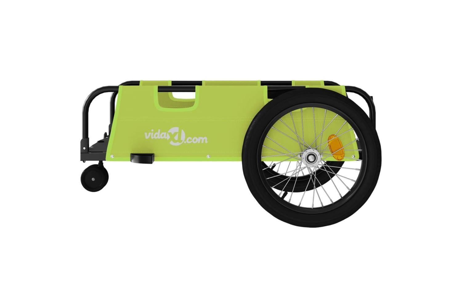 Vidaxl Bike Trailer Green And Black Oxford Fabric And Iron-6