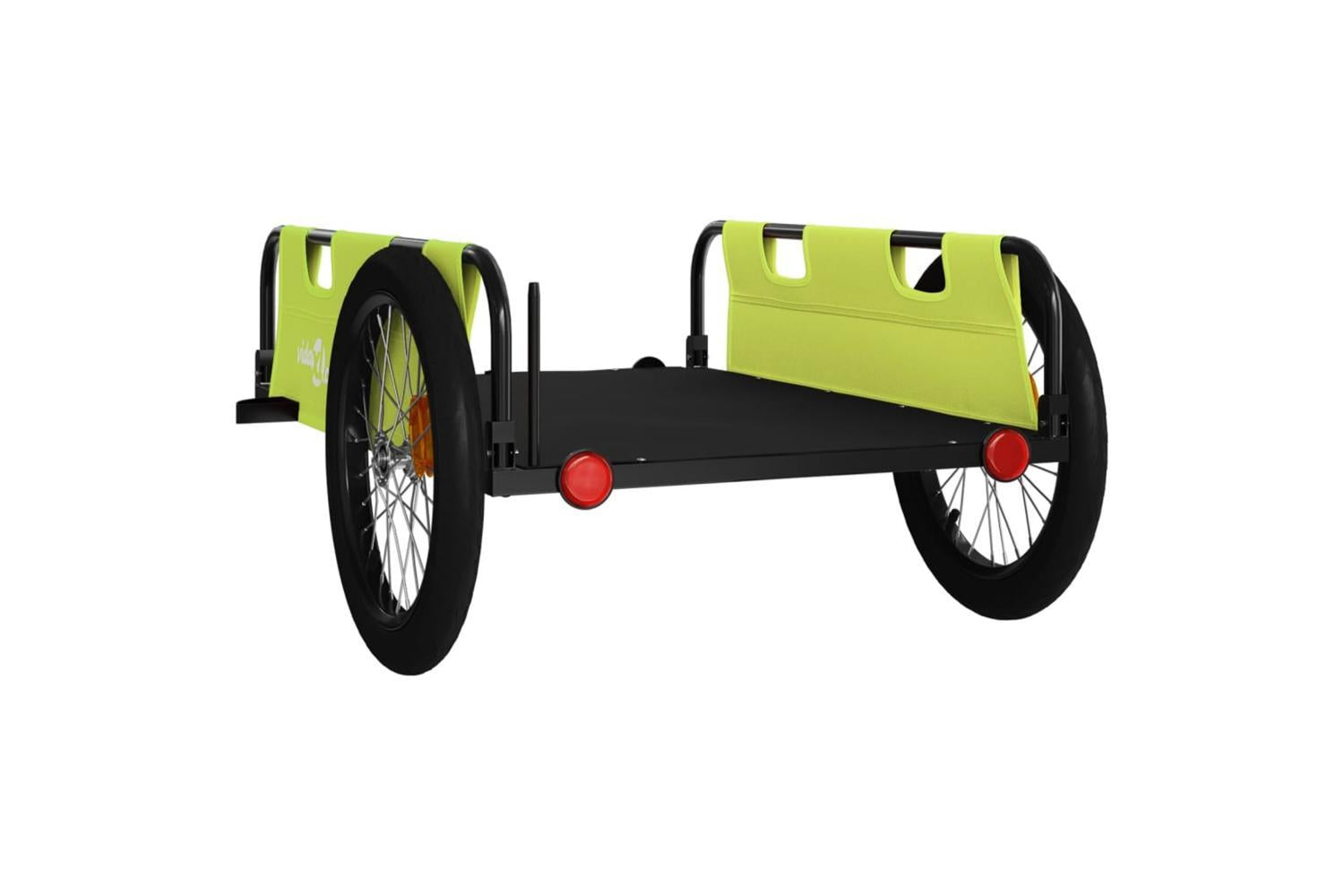 Vidaxl Bike Trailer Green And Black Oxford Fabric And Iron-7