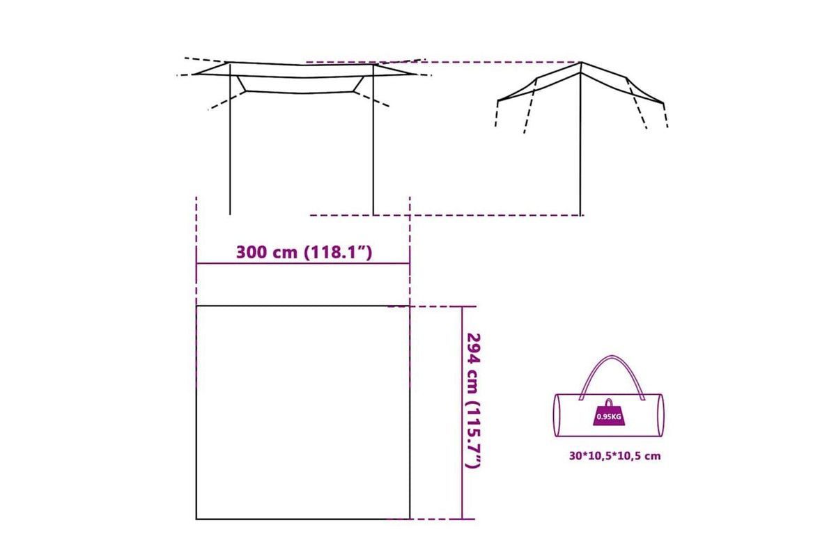 Vidaxl Camping Tarp Green 300x294 Cm Waterproof-9
