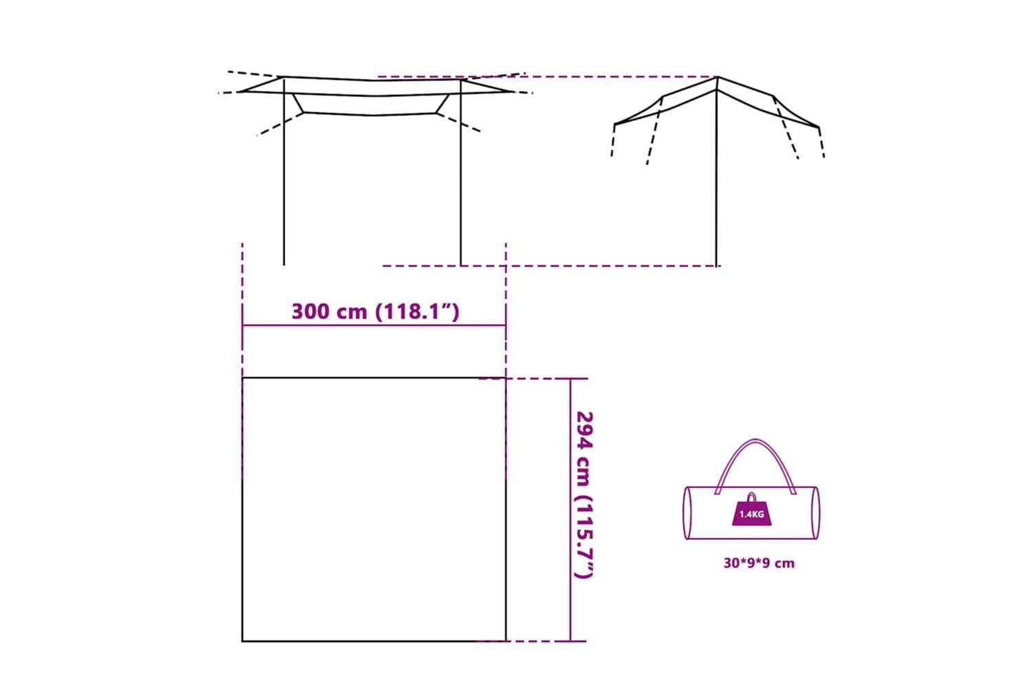 Vidaxl Camping Tarp Grey And Orange 300x294 Cm Waterproof-8