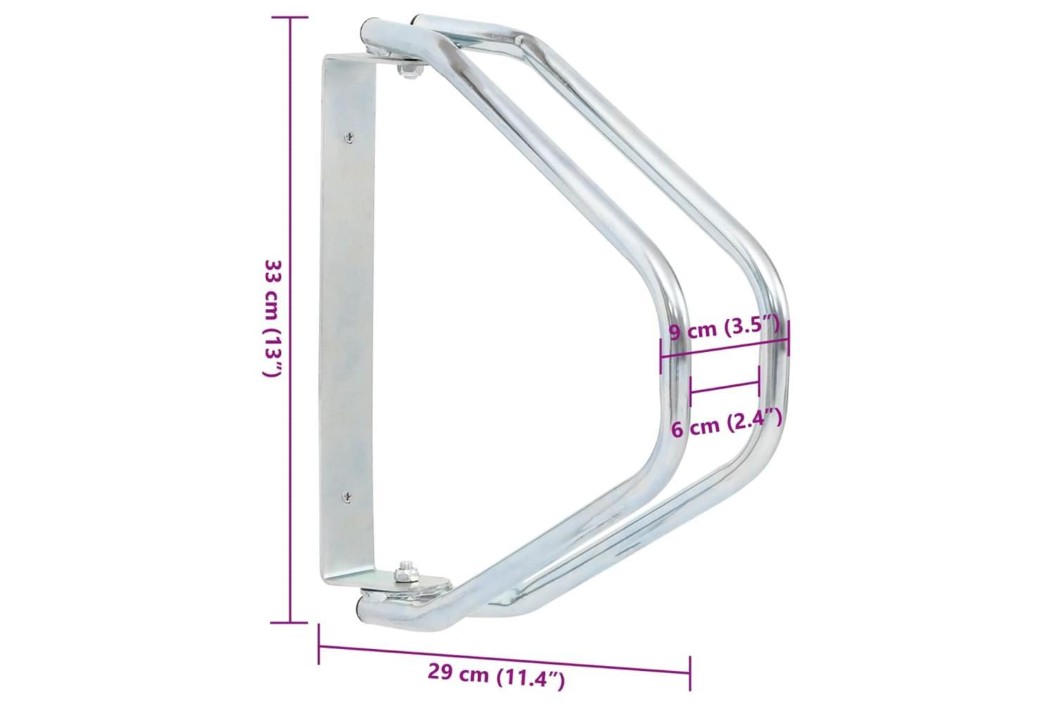 Vidaxl Bicycle Stand Wall Mounted 2 Pcs Galvanised Steel-7
