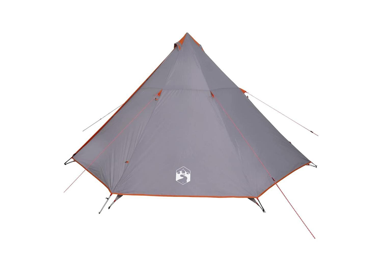 Vidaxl Family Tent Tipi 8-person Grey And Orange Waterproof