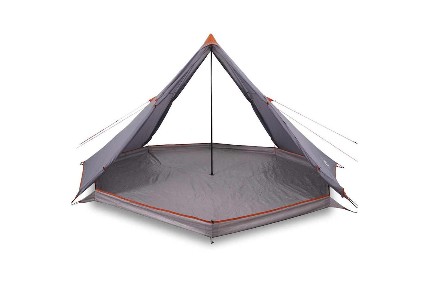 Vidaxl Family Tent Tipi 8-person Grey And Orange Waterproof-4