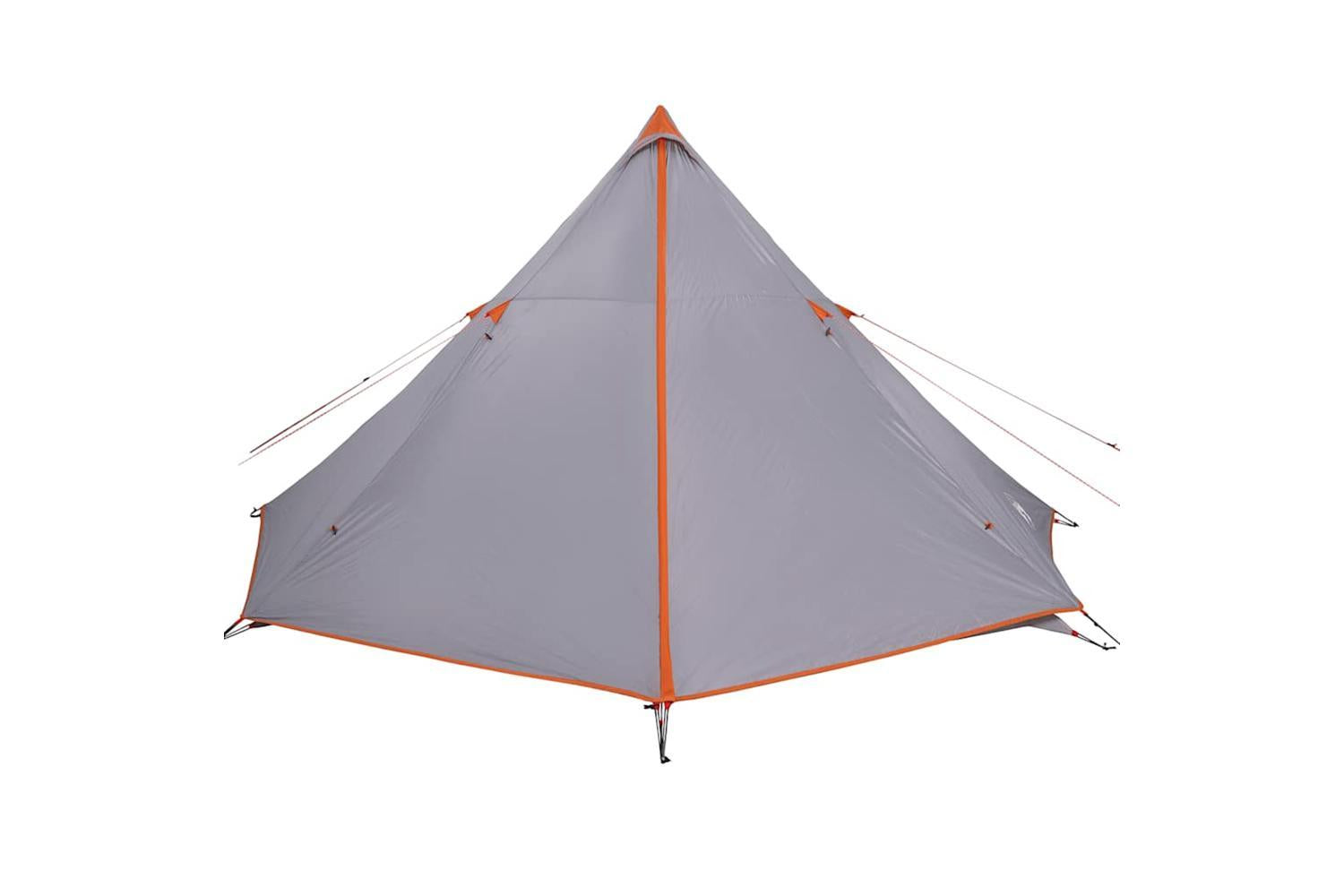 Vidaxl Family Tent Tipi 8-person Grey And Orange Waterproof-6
