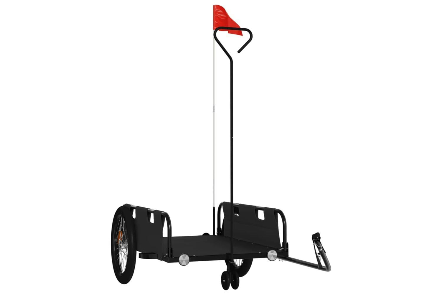 Vidaxl Bike Trailer Black Oxford Fabric And Iron-2