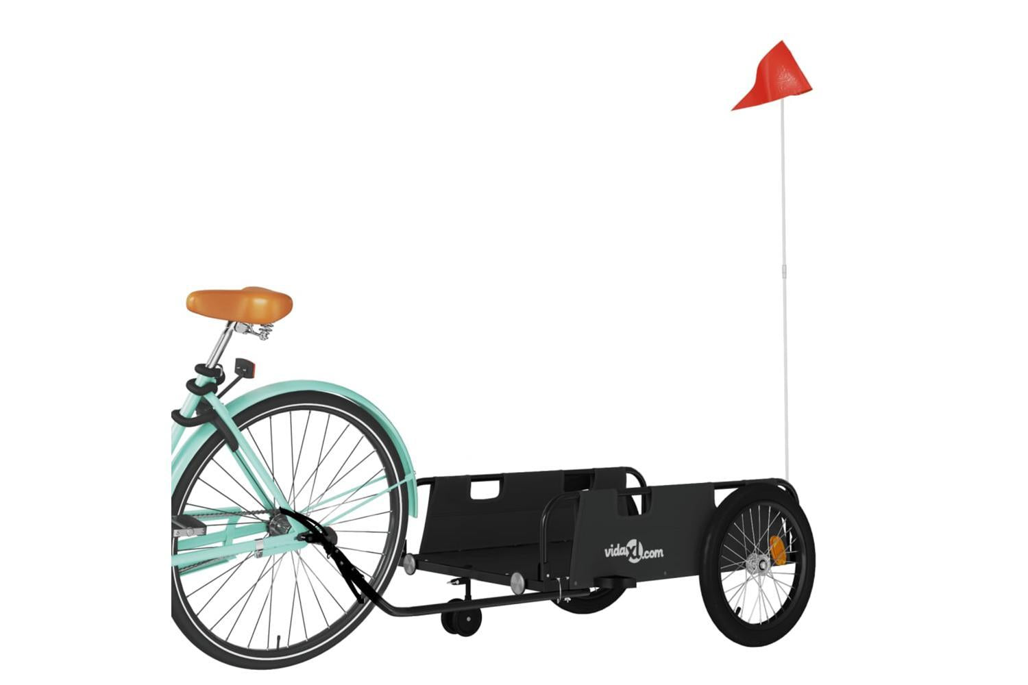 Vidaxl Bike Trailer Black Oxford Fabric And Iron-3