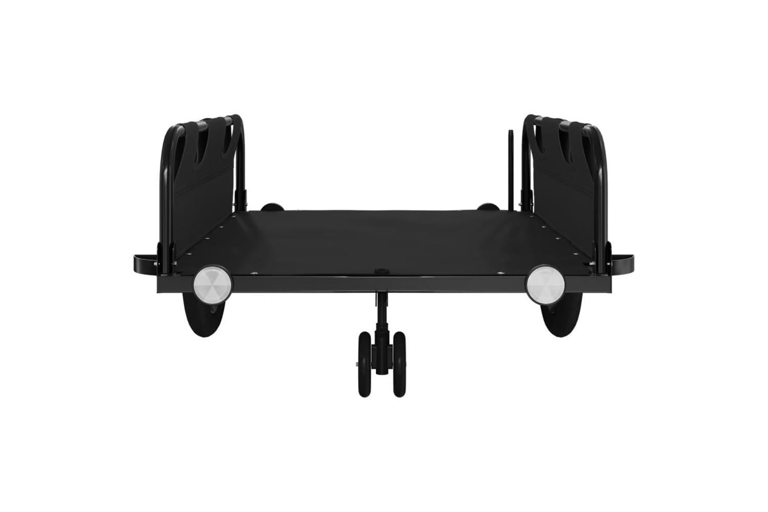 Vidaxl Bike Trailer Black Oxford Fabric And Iron-5