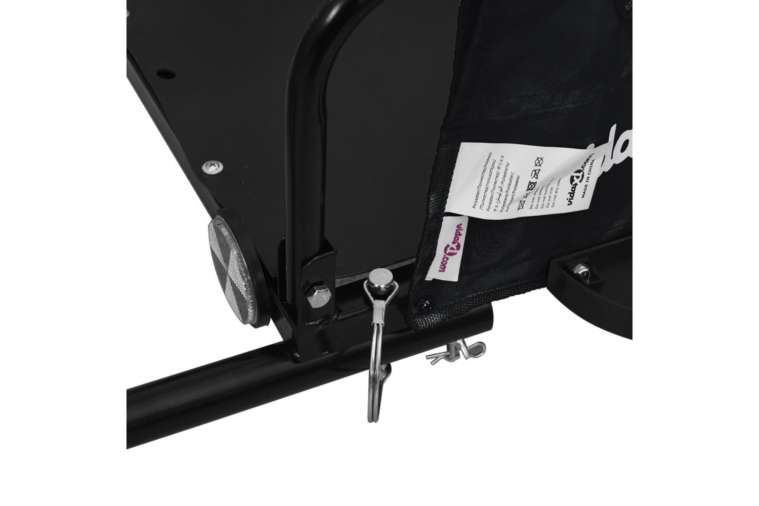 Vidaxl Bike Trailer Black Oxford Fabric And Iron-8