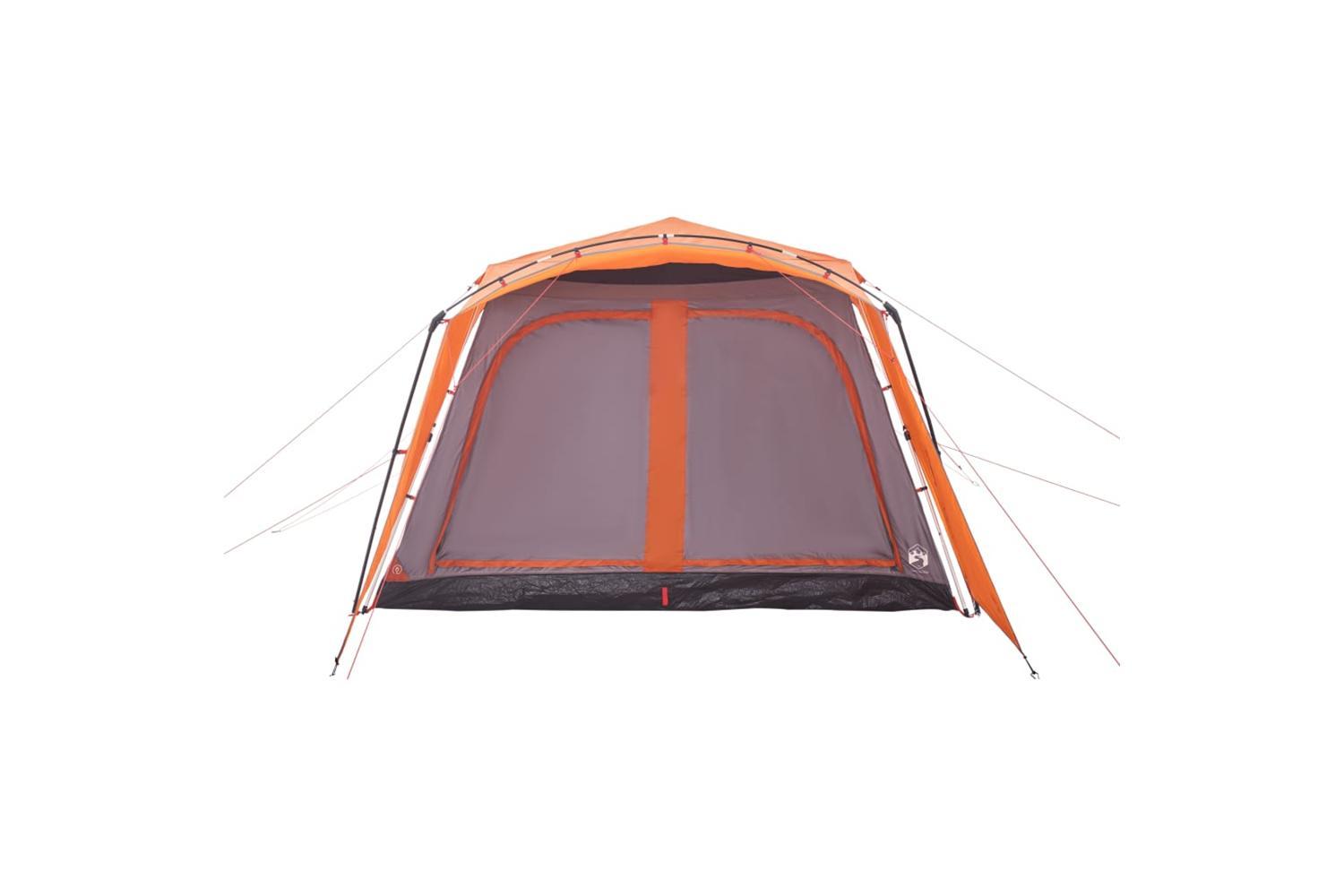 Vidaxl Family Tent With Porch 9-person Grey And Orange Quick Release-5