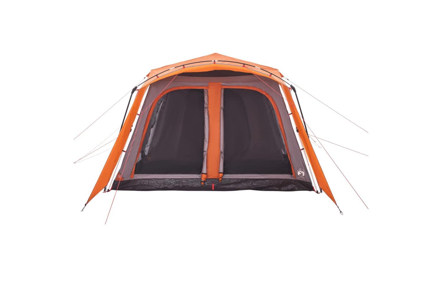 Vidaxl Family Tent With Porch 9-person Grey And Orange Quick Release-6