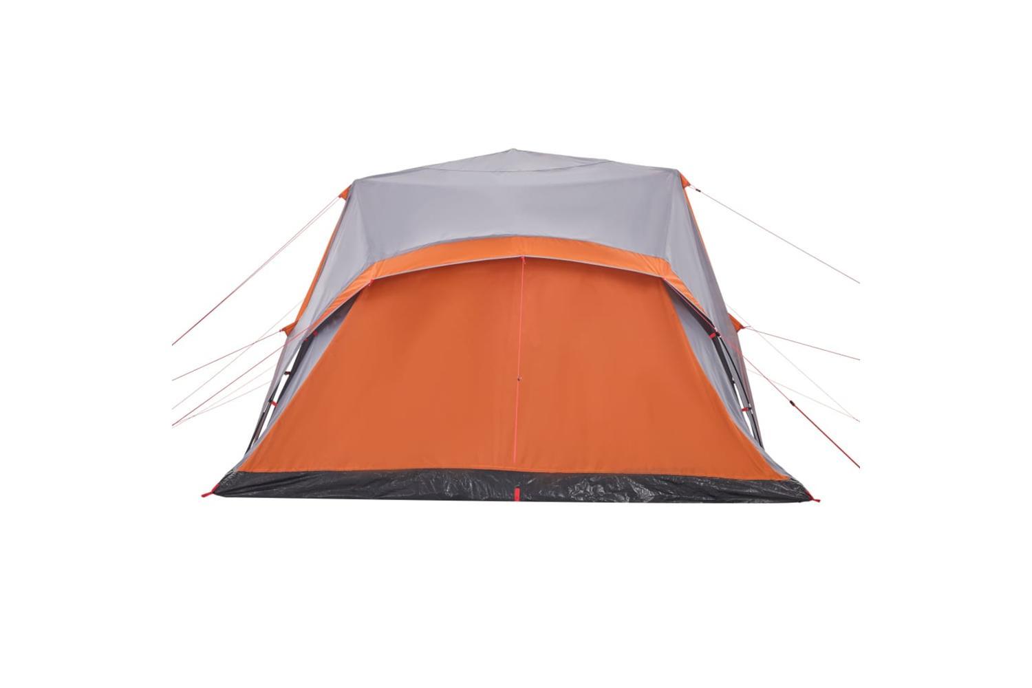 Vidaxl Family Tent With Porch 9-person Grey And Orange Quick Release-8