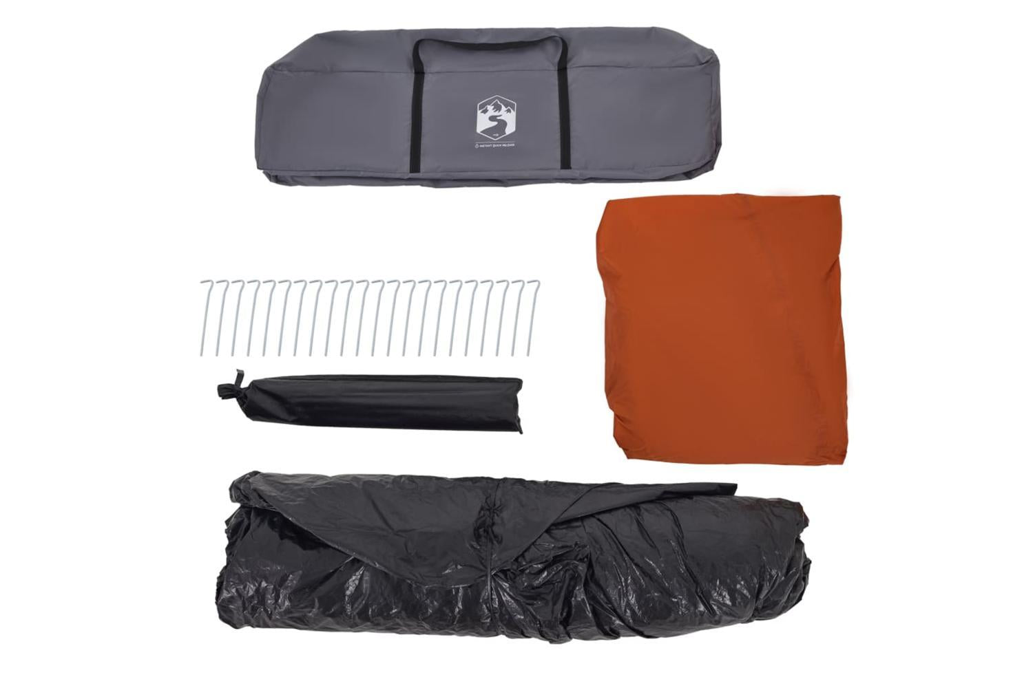 Vidaxl Family Tent With Porch 9-person Grey And Orange Quick Release-10