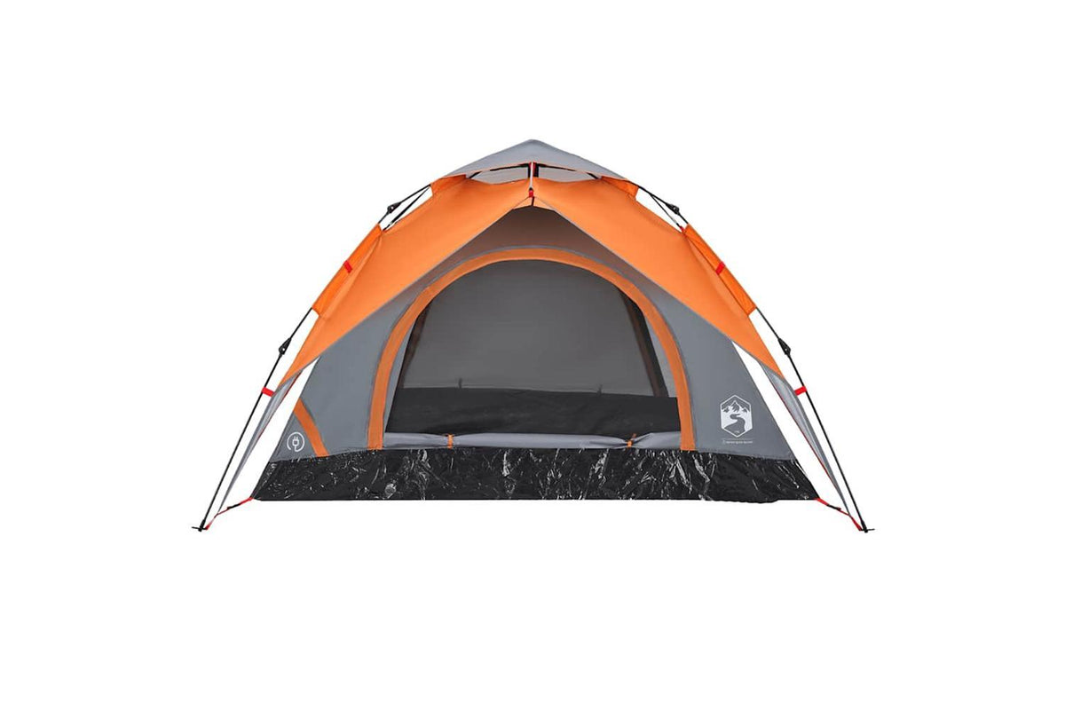 Vidaxl Camping Tent Dome 3-person Grey And Orange Quick Release-6