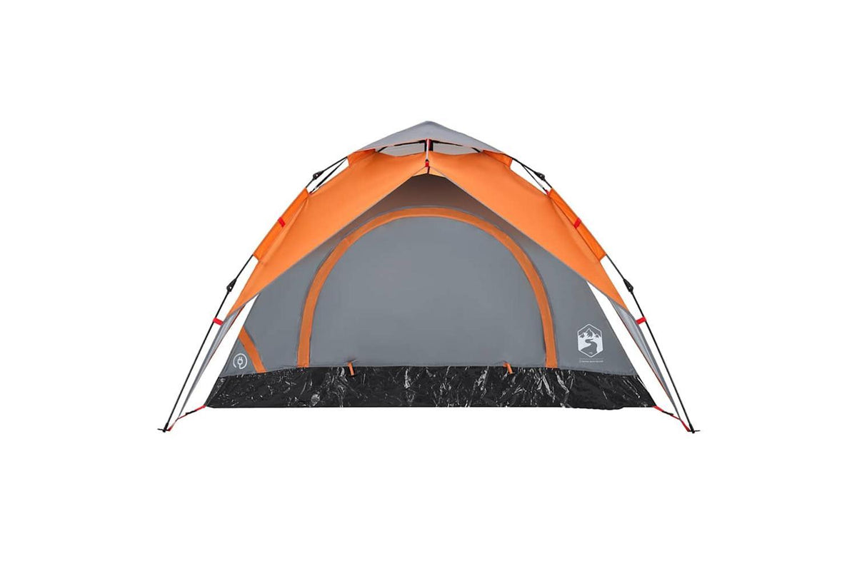 Vidaxl Camping Tent Dome 3-person Grey And Orange Quick Release-7