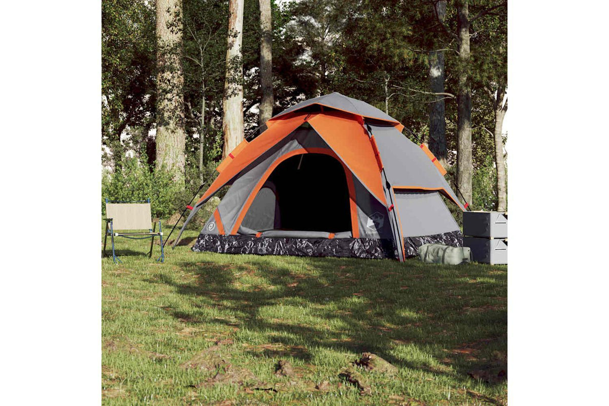 Vidaxl Camping Tent Dome 5-person Grey And Orange Quick Release-3