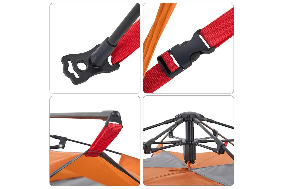 Vidaxl Camping Tent Dome 5-person Grey And Orange Quick Release-10