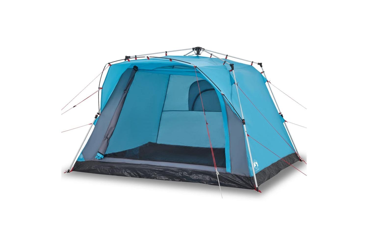 Vidaxl Camping Tent Cabin 4-person Blue Quick Release-2