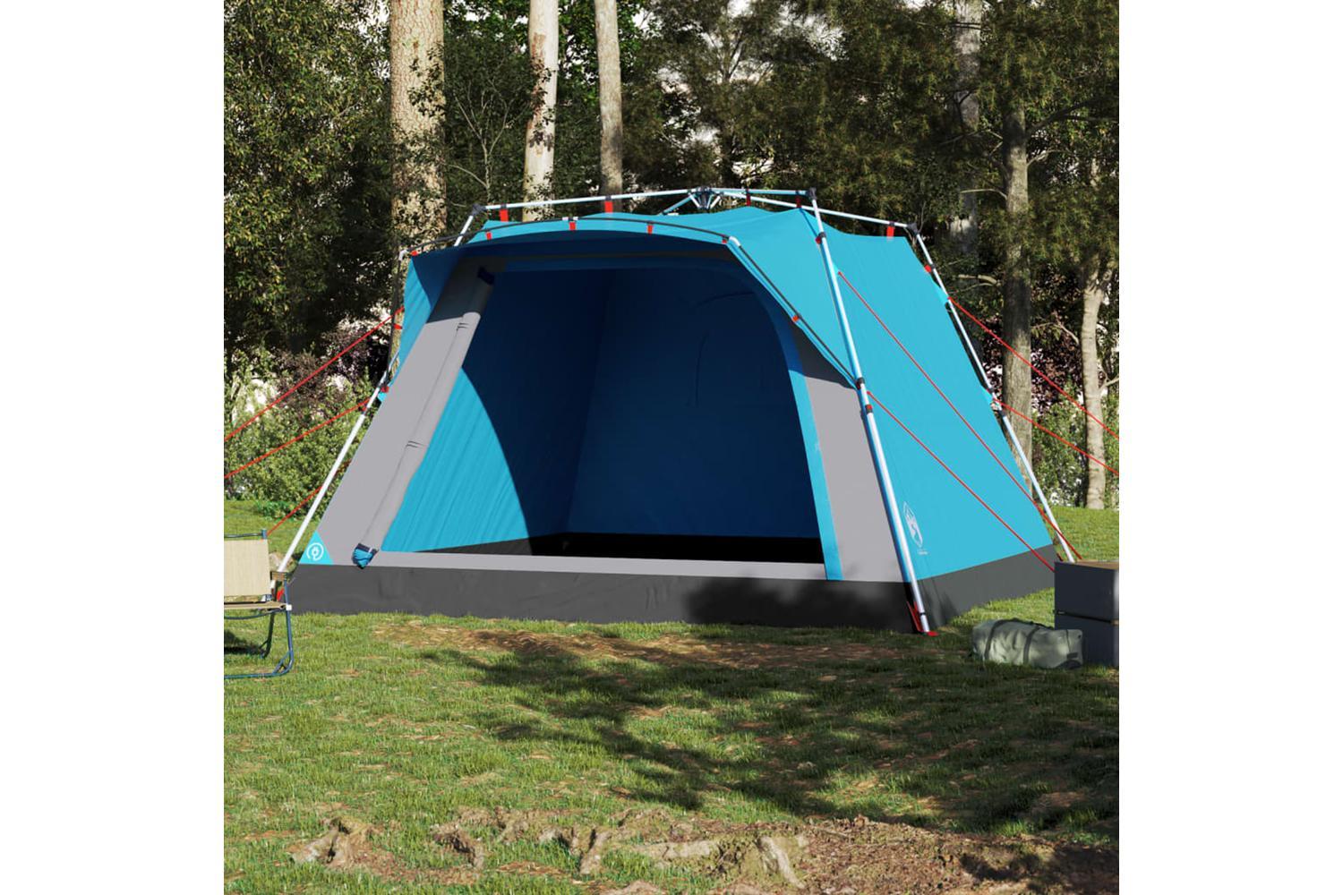 Vidaxl Camping Tent Cabin 4-person Blue Quick Release-3