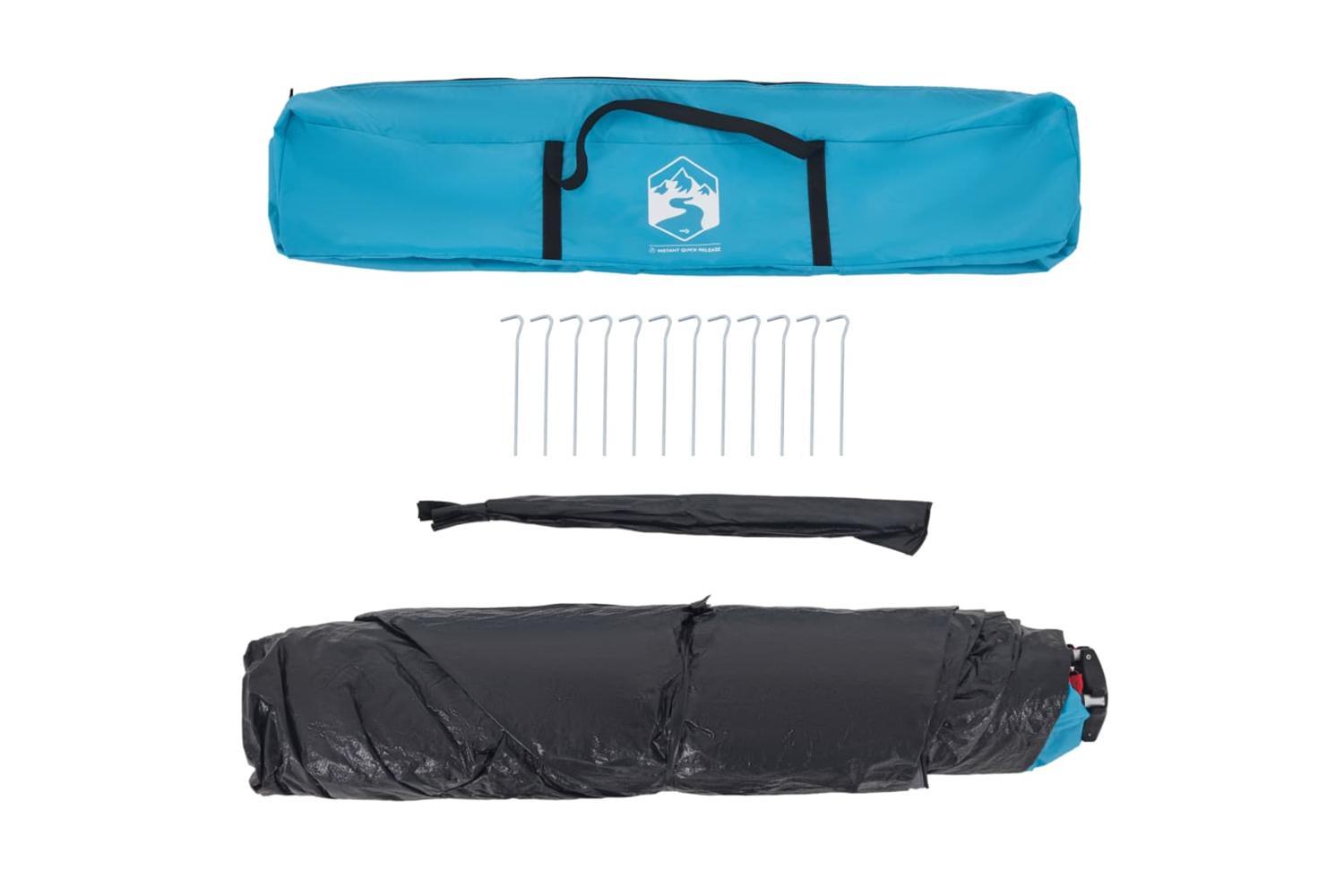Vidaxl Camping Tent Cabin 4-person Blue Quick Release-10