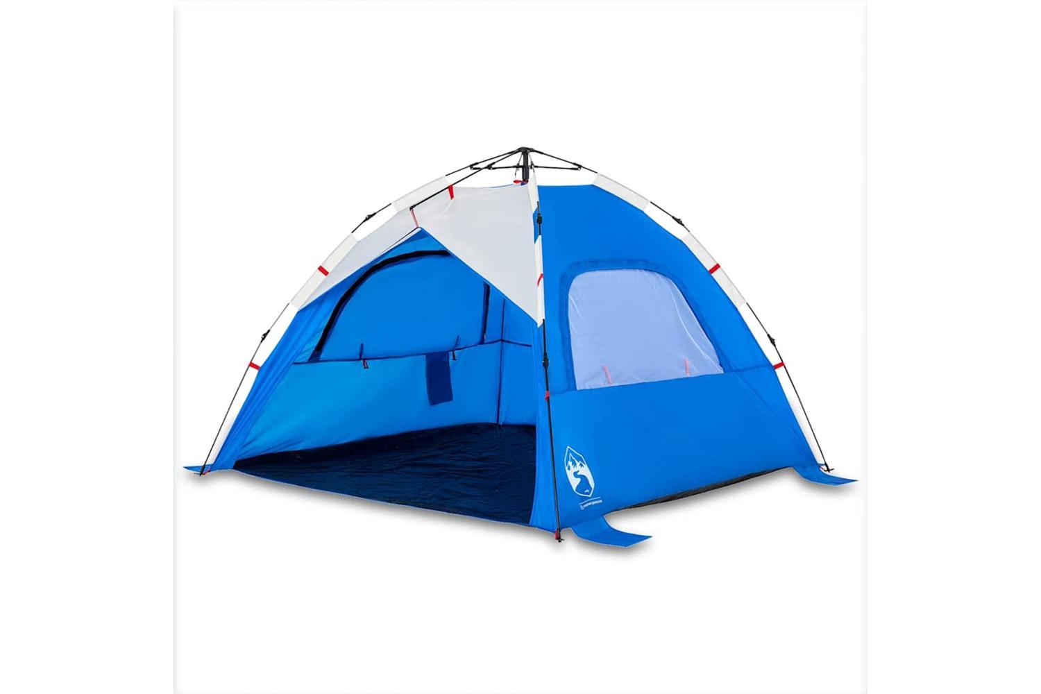 Vidaxl Beach Tent 3-person Azure Blue Quick Release Waterproof-2