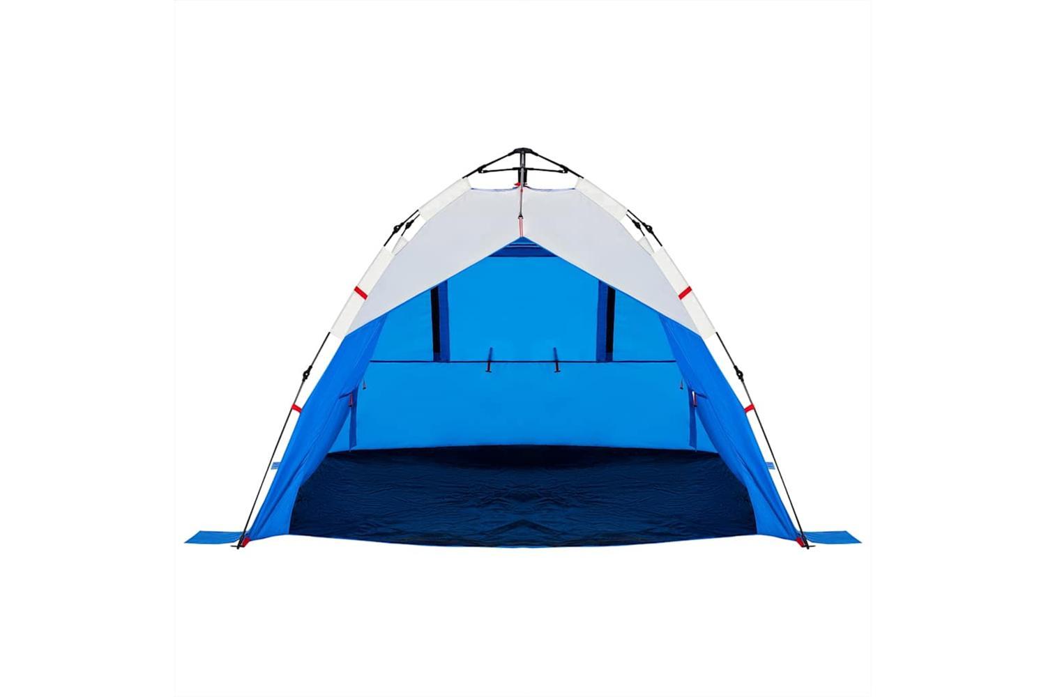 Vidaxl Beach Tent 3-person Azure Blue Quick Release Waterproof-6