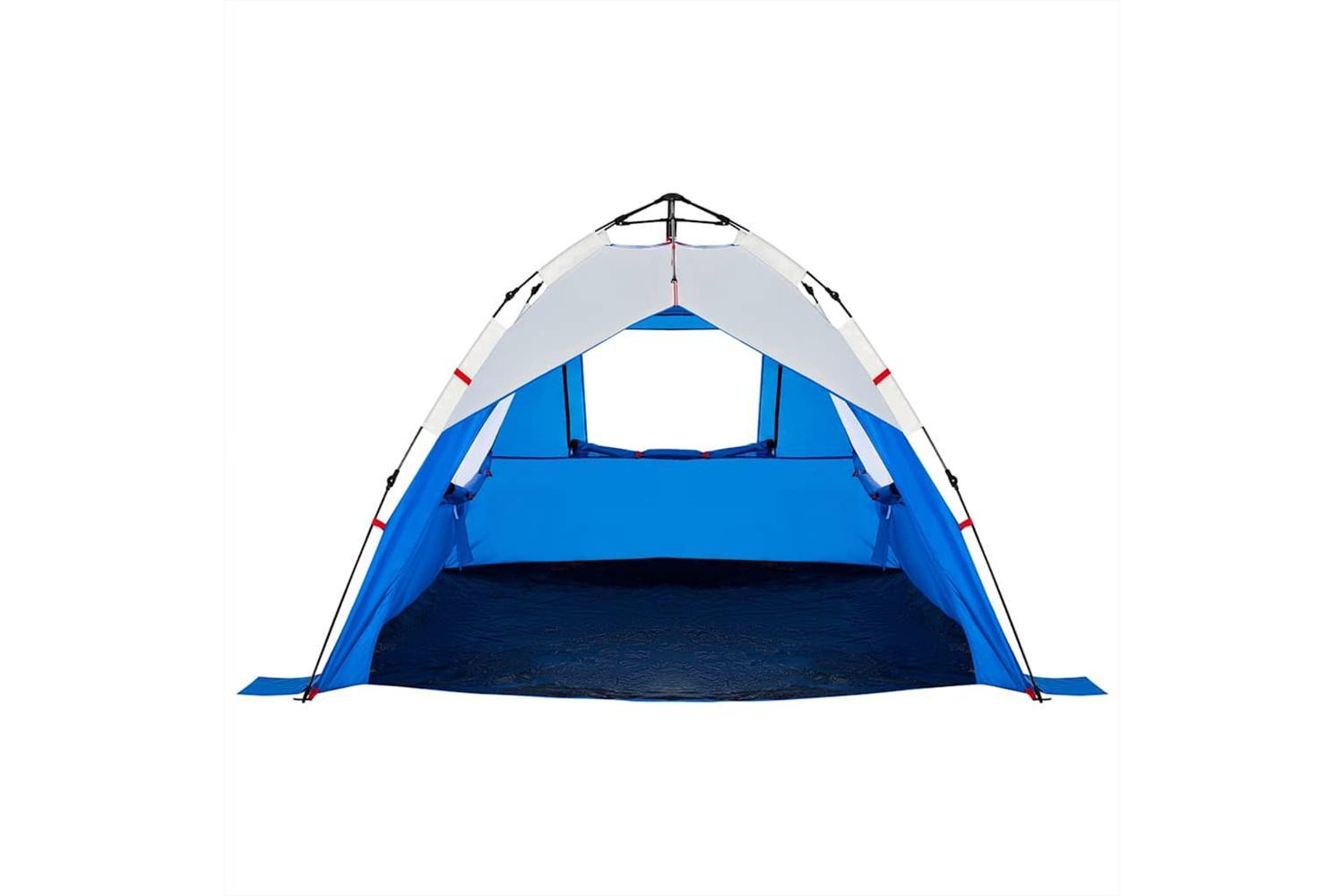 Vidaxl Beach Tent 3-person Azure Blue Quick Release Waterproof-7