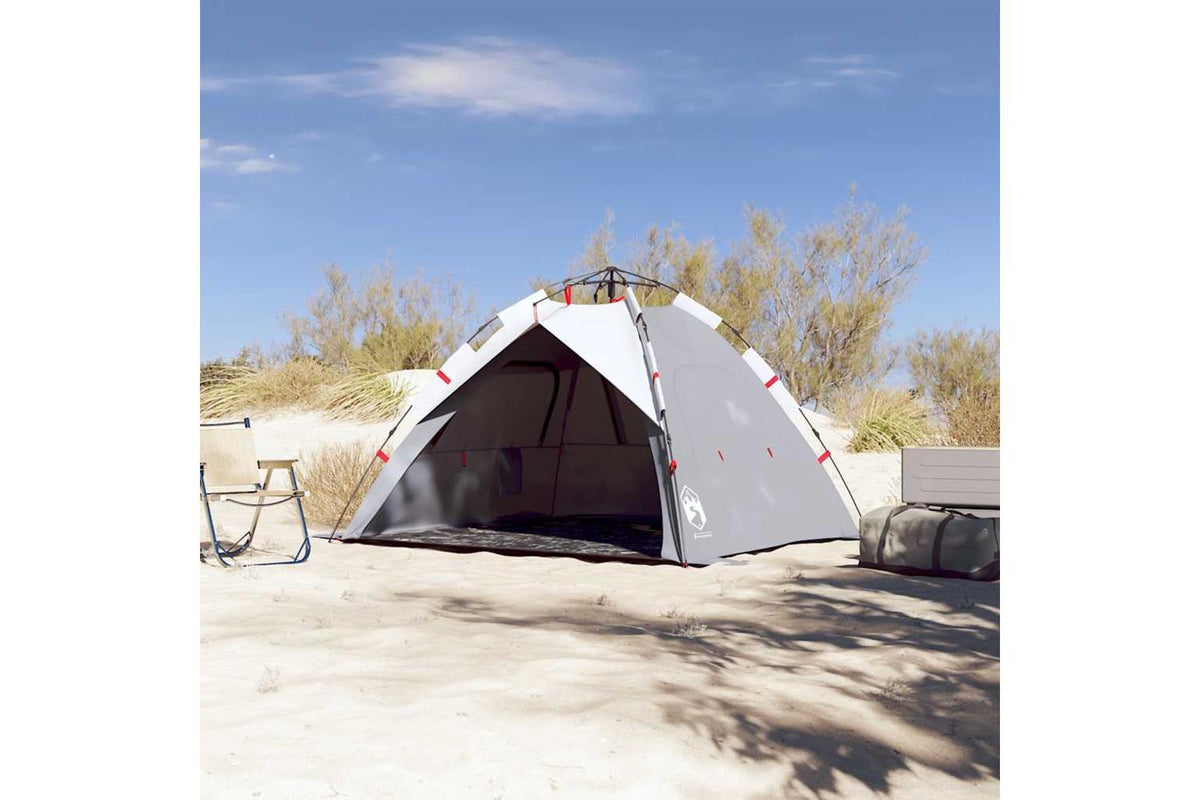 Vidaxl Beach Tent 3-person Grey Quick Release Waterproof-3