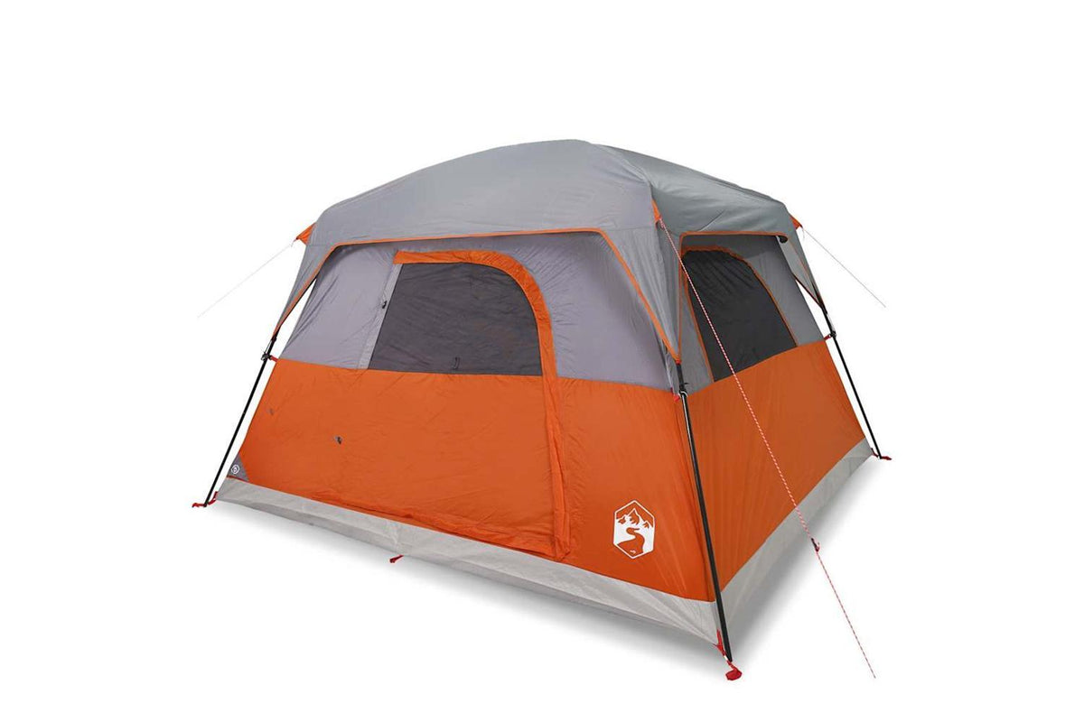 Vidaxl Camping Tent Cabin 4-person Orange Waterproof-2