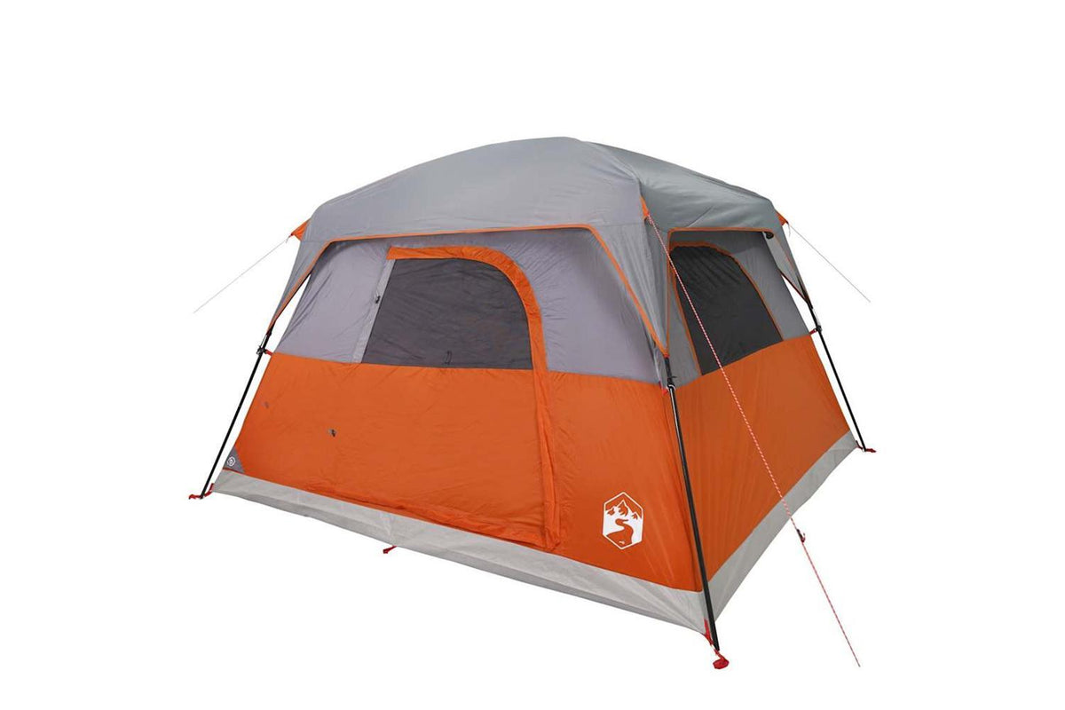 Vidaxl Camping Tent Cabin 4-person Orange Waterproof-4