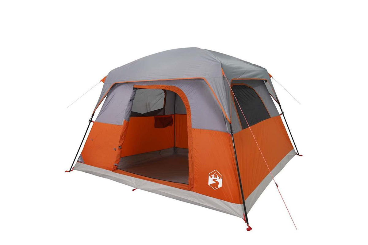 Vidaxl Camping Tent Cabin 4-person Orange Waterproof-5