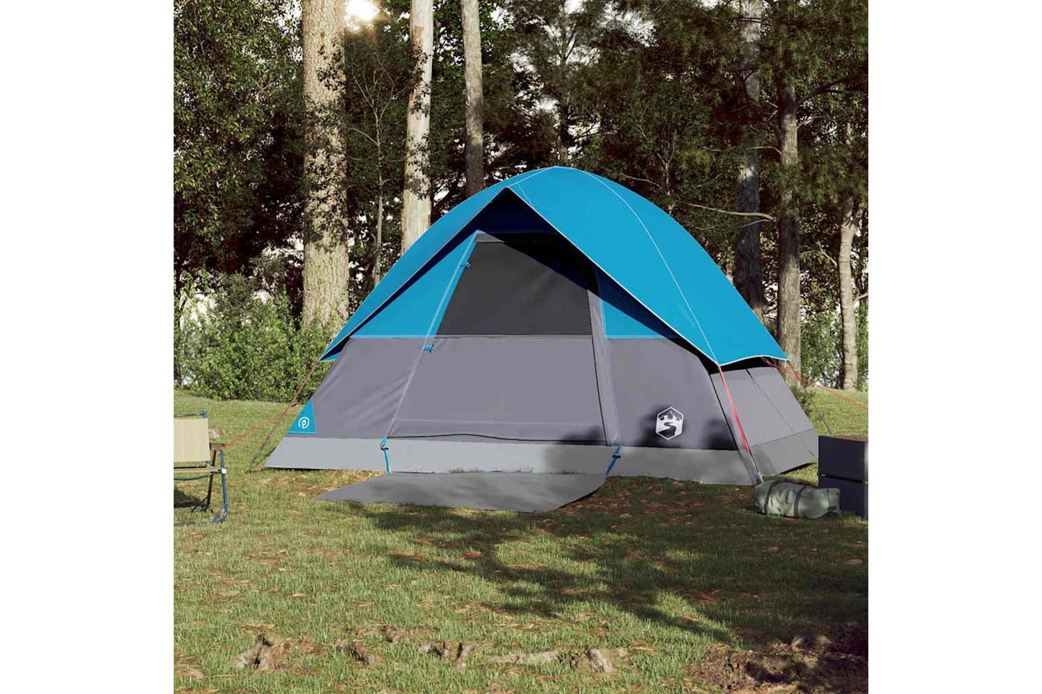 Vidaxl Camping Tent Dome 3-person Blue Waterproof-4