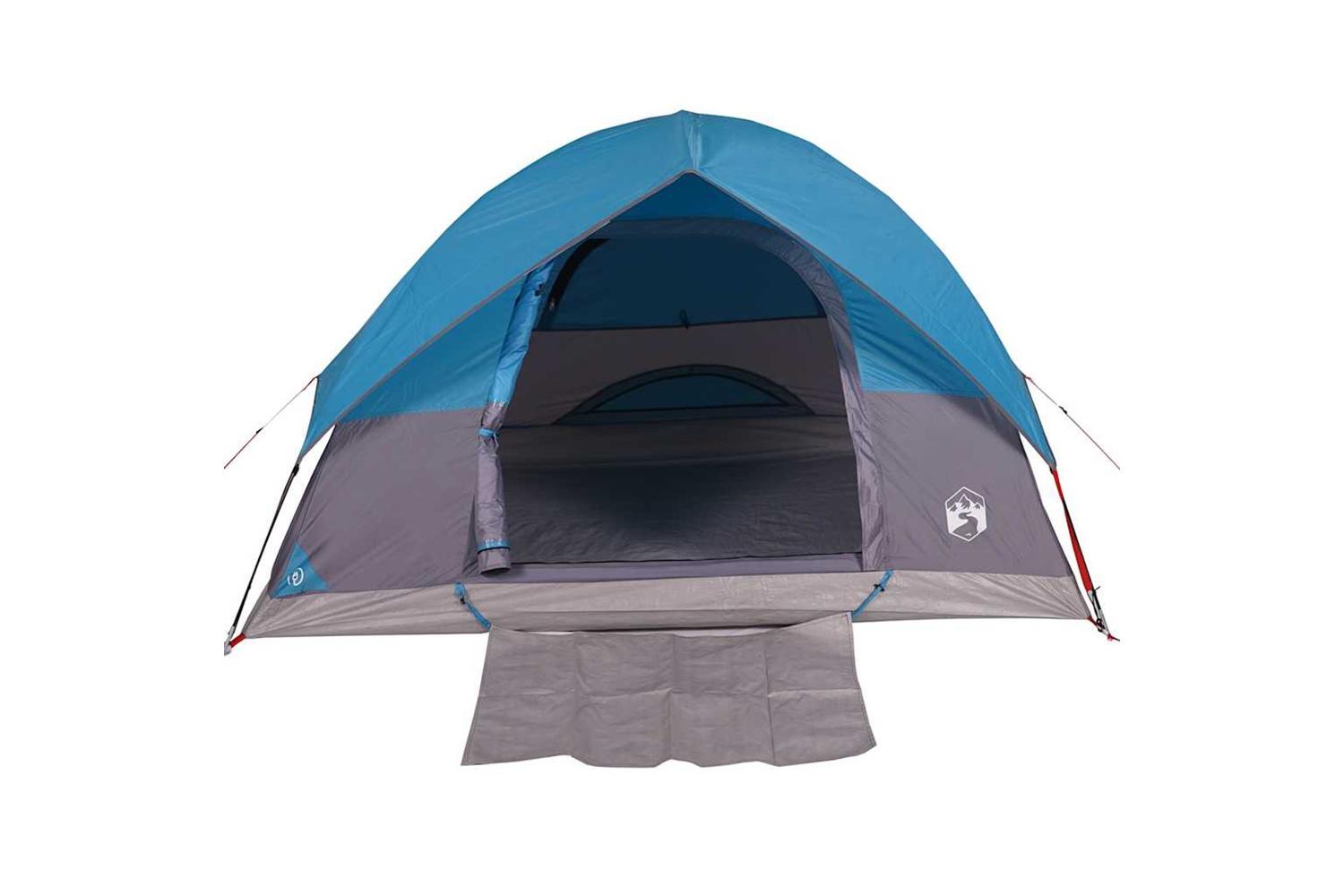 Vidaxl Camping Tent Dome 3-person Blue Waterproof-7