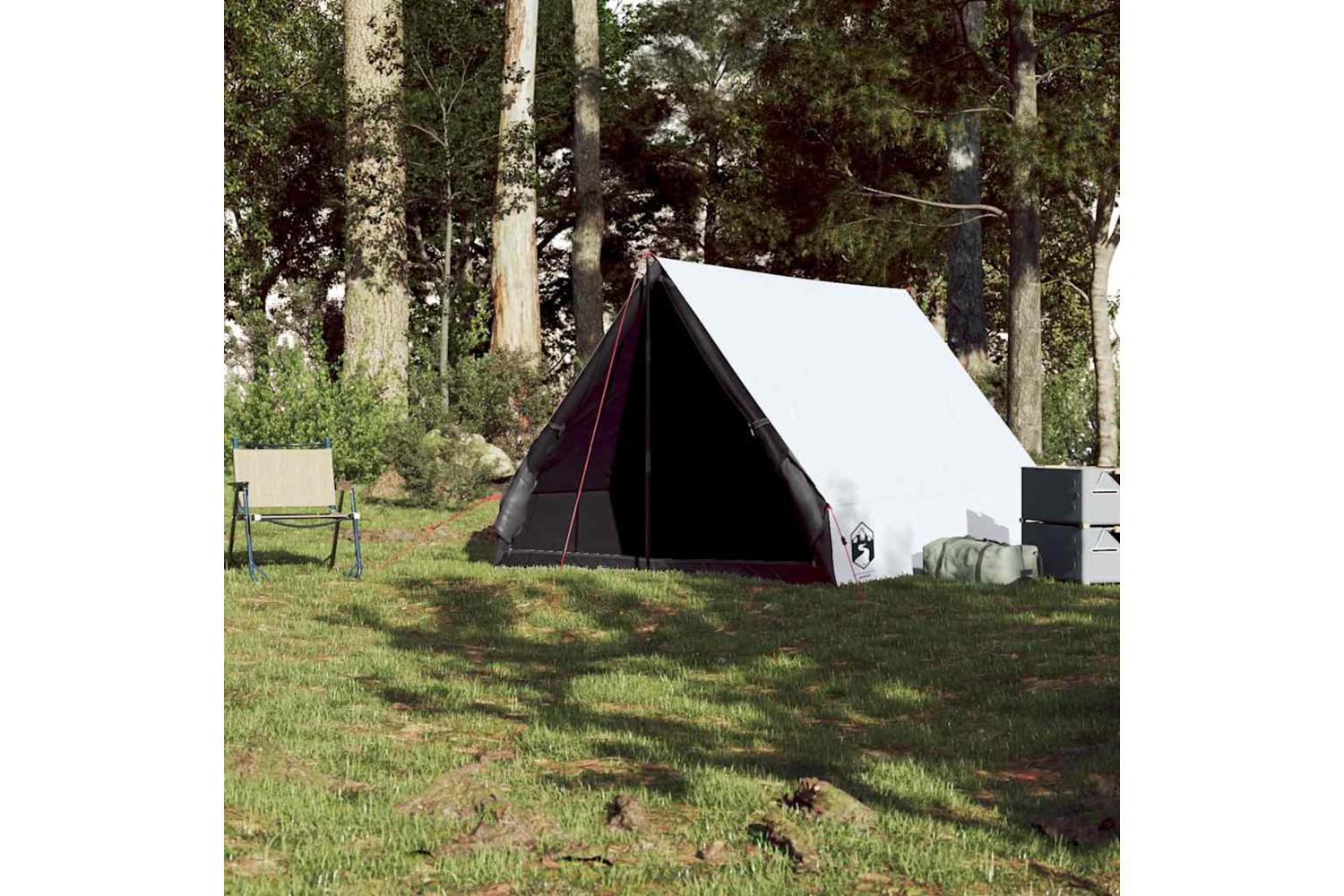Vidaxl Camping Tent A-frame 2-person White Blackout Fabric Waterproof-4