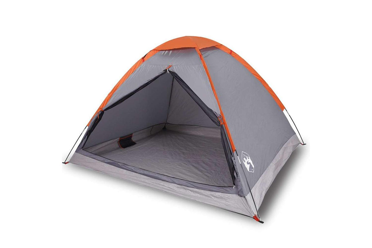 Vidaxl Camping Tent Dome 4-person Grey And Orange Waterproof-2