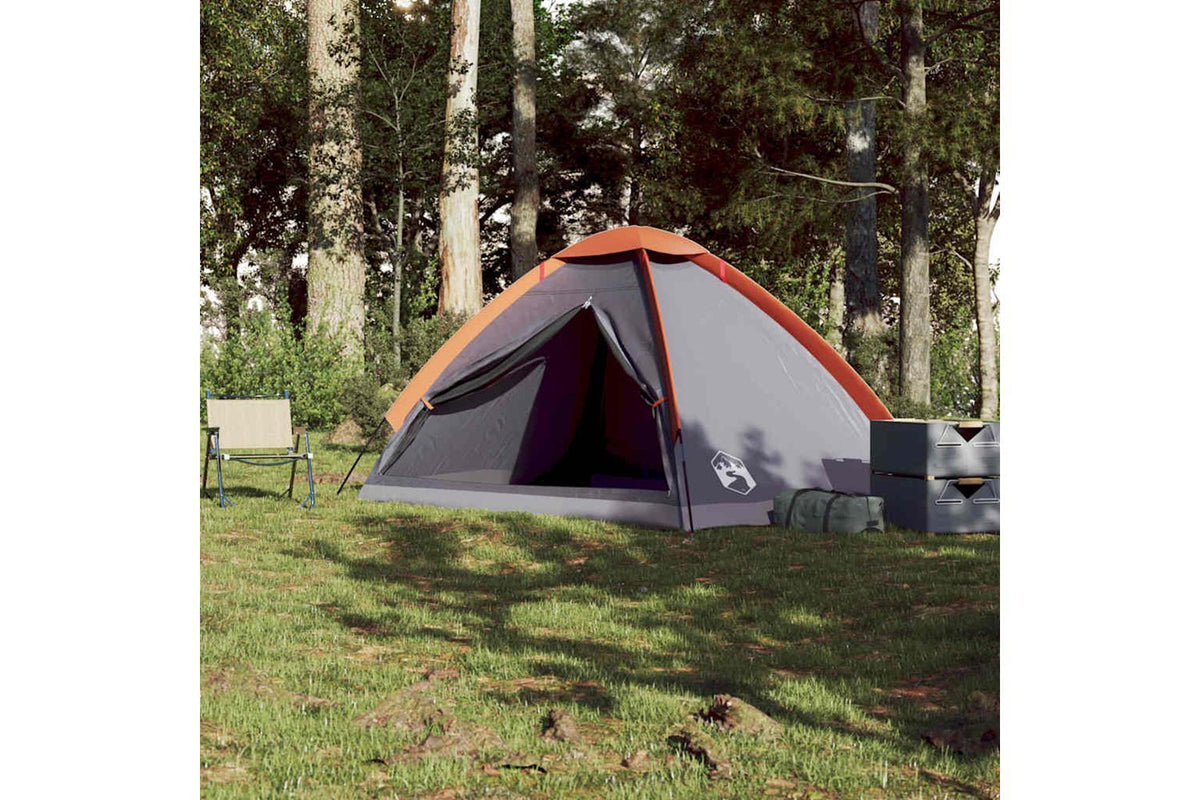 Vidaxl Camping Tent Dome 4-person Grey And Orange Waterproof-4