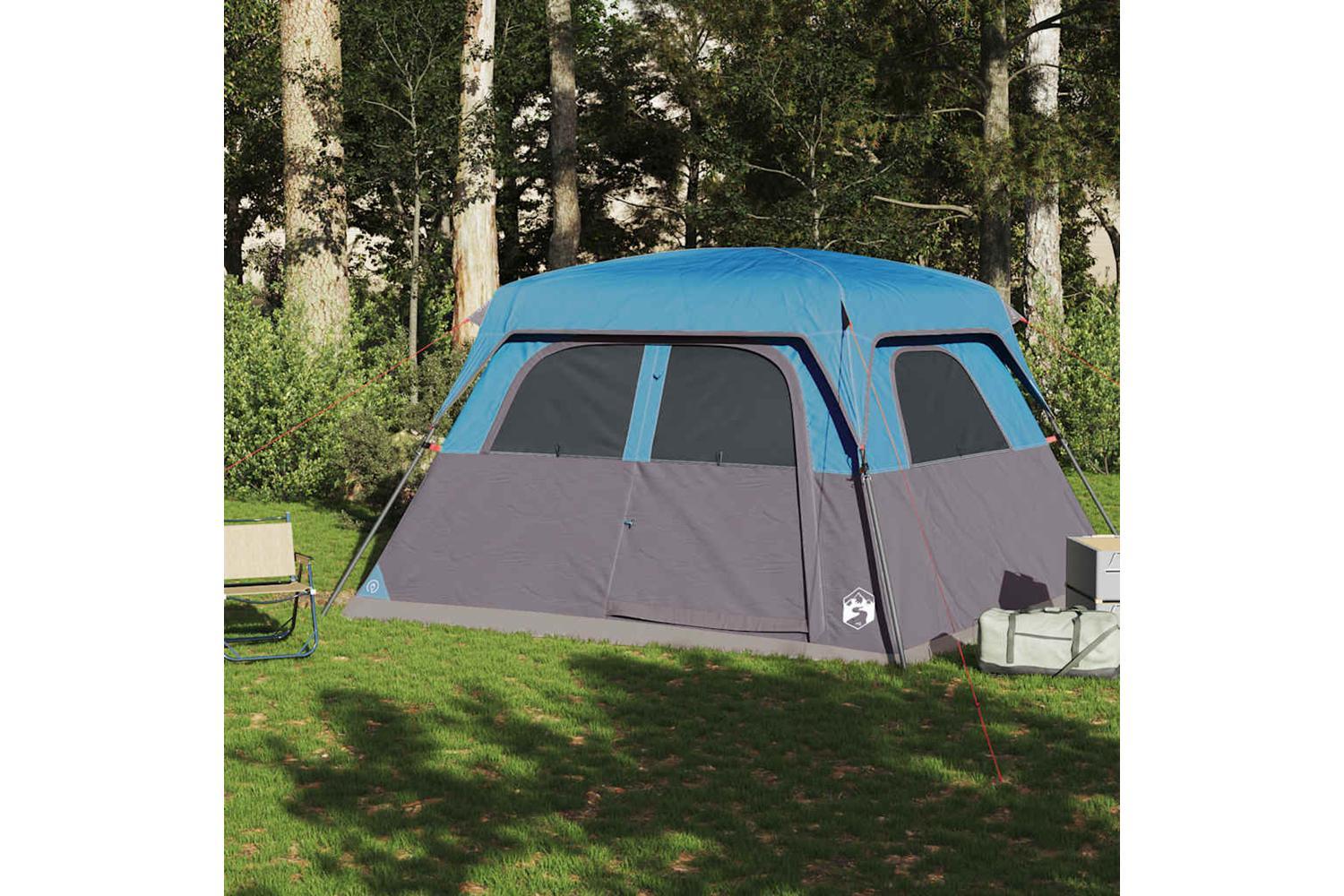 Vidaxl Family Tent Cabin 6-person Blue Waterproof-3