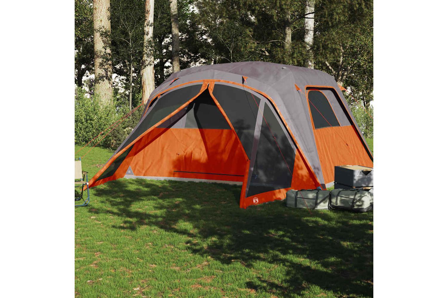 Vidaxl Family Tent With Porch 6-person Grey And Orange Waterproof-3