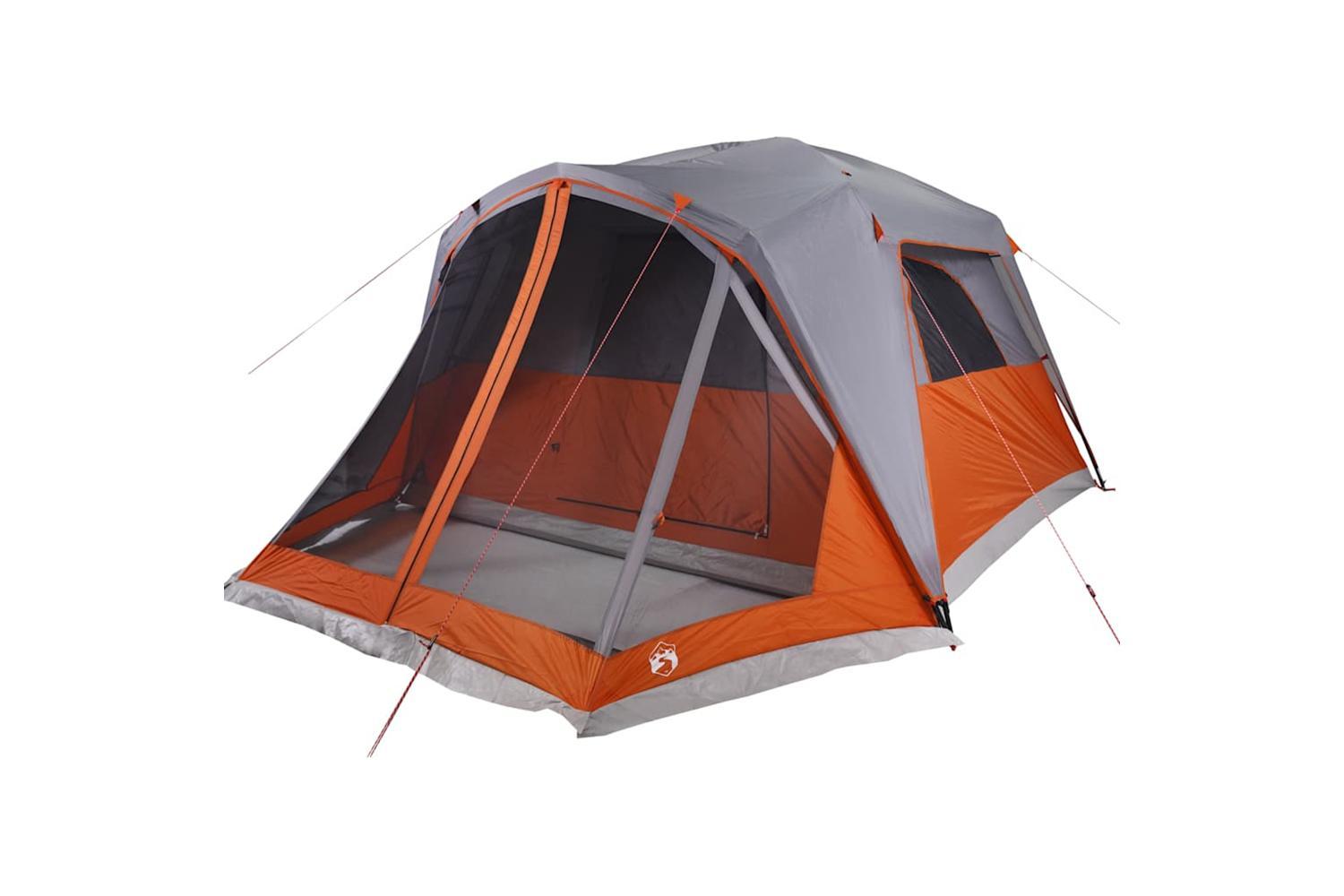 Vidaxl Family Tent With Porch 6-person Grey And Orange Waterproof-5